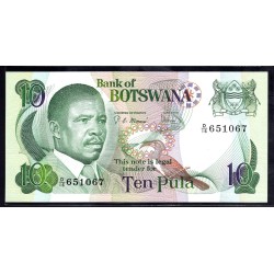 Ботсвана 10 пула 1982 года (Botswana 10 pula 1982) P 9b: UNC