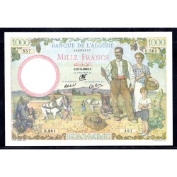 Алжир 1000 франков 1942 год (Algeria 1000 francs 1942) P 89: aUNC