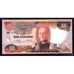Ангола 100 эскудо 1972 год, интересный номер (Angola 100 escudo 1972) P 101: UNC