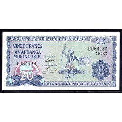 Бурунди 20 франков 1970 год (Burundi 20 francs 1970) P21b:Unc