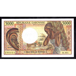 Габон 5000 франков ND (1984 - 1991 г.г.) (Gabonaise 5000 francs ND (1984 - 1991g.)) P6b:Unc