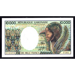 Габон 10000 франков ND (1983 - 1991 г.г.) (Gabonaise 10000 francs ND (1983 - 91g.)) P7a:Unc