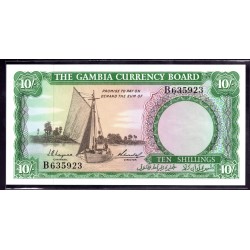 Гамбия 10 шиллингов ND (1965 - 70 г.г.) (Gambia 10 shillings ND (1965 -70g.)) P1:Unc