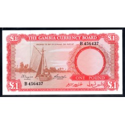 Гамбия 1 фунт ND (1965 - 70 г.г.) (Gambia 1 pound ND (1965 -70g.)) P2:Unc