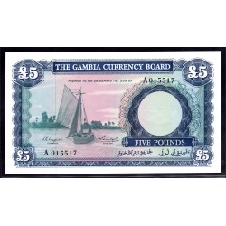 Гамбия 5 фунтов ND (1965 - 70 г.г.) (Gambia 5 pounds ND (1965 -70g.)) P3:Unc