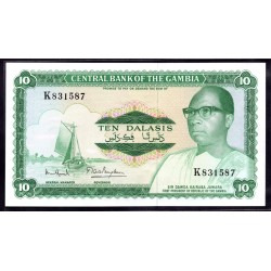 Гамбия 10 даласи ND (1972 - 86 г.г.) (Gambia 10 dalasis ND (1972 - 86g.)) P6c:Unc