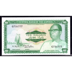 Гамбия 10 даласи ND (1972 - 86 г.г.) (Gambia 10 dalasis ND (1972 - 86g.)) P6c:Unc