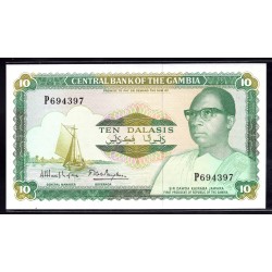 Гамбия 10 даласи ND (1987 - 90 г.г.) (Gambia 10 dalasis ND (1987 - 90) P10a: UNC