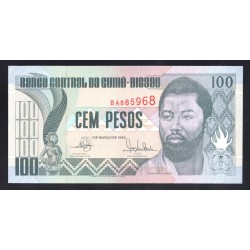 Гвинея - Биссау 100 песо 1990 год (GUINE-BISSAU 100 pesos 1990 g.) P11:Unc