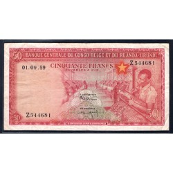 Бельгийское Конго 50 франков 1959 год (CONGO BELGE 50 francs 1959 g.) P32:XF-