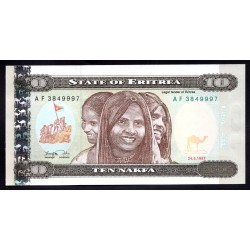 Эритрия 10 накфа 1997 года (ERITREA 10 nakfa 1997) P 3: UNC