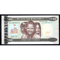 Эритрия 20 накфа 1997 год (ERITREA 20 nakfa 1997) P 4: UNC
