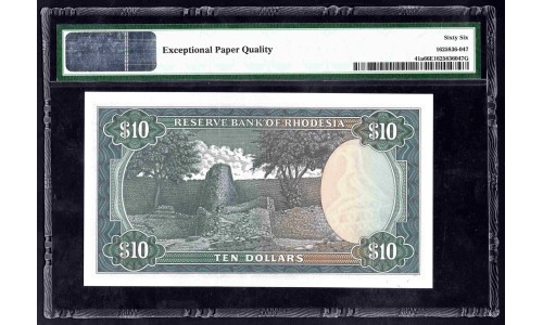 Родезия 10 долларов 1979 (RHODESIA 10 dollars 1979) P 41а : UNC PMG 66 EPQ