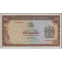 Родезия 5 долларов 1972 (RHODESIA 5 dollars 1972) P 32a : XF+