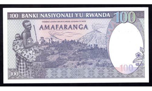 Руанда 100 франков 1989 г. (RWANDA 100 francs 1989) P 19: UNC