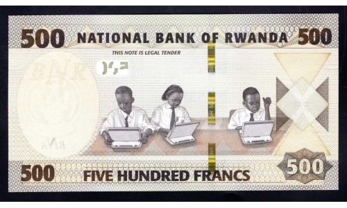 Руанда 500 франков 2019 года (RWANDA 500 francs 2019) P W42а: UNC
