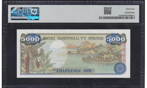 Руанда 1000 франков 1978 года, B 162843, Крайне Редкие (RWANDA 1000 francs 1978) P 15а: UNC PMG 64