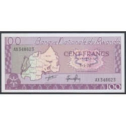 Руанда 100 франков 1976 г. (RWANDA 100 francs 1976) P 8d: UNC