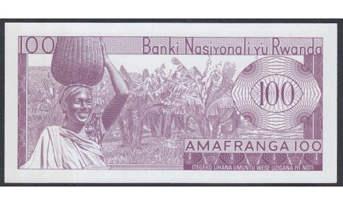 Руанда 100 франков 1976 г. (RWANDA 100 francs 1976) P 8d: UNC