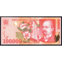 Румыния 100000 лей 1998 г. (ROMANIA 100000 Lei 1998) P110:Unc