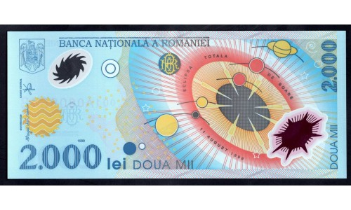 Румыния 2000 лей 1999 г. (ROMANIA 2000 Lei 1999) P111:Unc