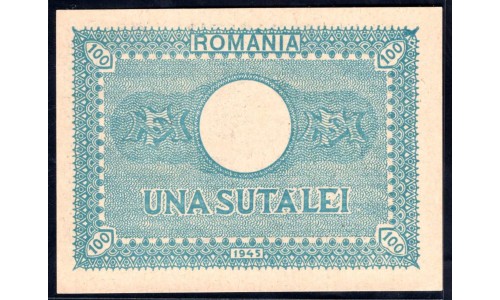 Румыния 100 лей 1945 г. (ROMANIA 100 Lei 1945) P78:Unc