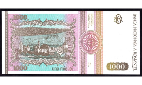 Румыния 1000 лей 1993 г. (ROMANIA 1000 Lei 1993) P102:Unc