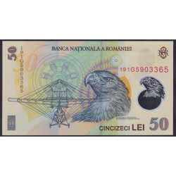 Румыния 50 лей 2019 года, Полимер (ROMANIA 50 Lei 2019) P 120l: UNC
