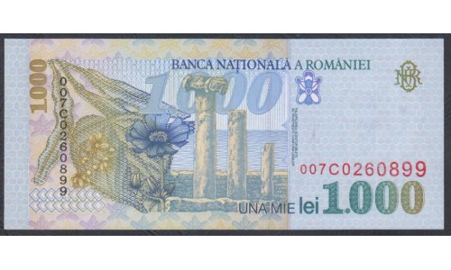 Румыния 1000 лей 1998 г. (ROMANIA 1000 Lei 1998) P 106(1): UNC