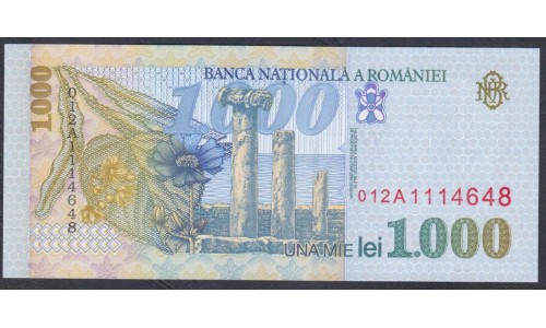 Румыния 1000 лей 1998 г. (ROMANIA 1000 Lei 1998) P 106(2): UNC