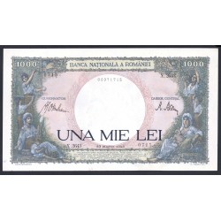 Румыния 1000 лей 1943 г. (ROMANIA 1000 Lei 1943) P52а:Unc