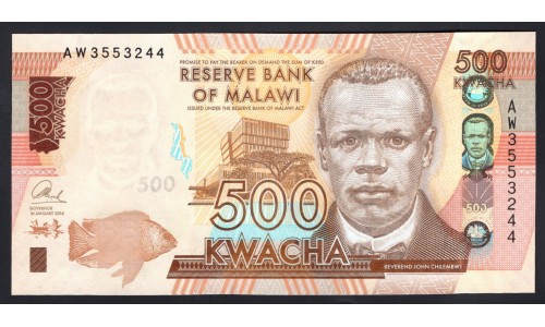 Малави 500 квача 2014 (MALAWI 500 Kwacha 2014) P 66а : UNC