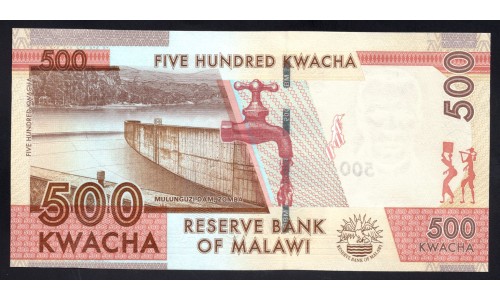 Малави 500 квача 2014 (MALAWI 500 Kwacha 2014) P 66а : UNC
