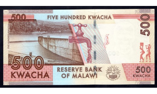 Малави 500 квача 2012 года (MALAWI 500 Kwacha 2012) P 61а: UNC