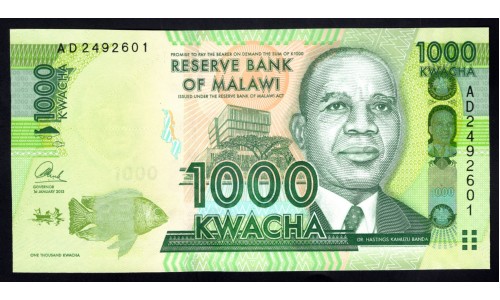 Малави 1000 квача 2013 года (MALAWI 1000 Kwacha 2013) P 62b: UNC