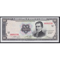 Сальвадор 10 колон 07.07.1977 года, Реверс 08.12.1981 года, РЕДКИЕ (EL SALVADOR  10 Colones 1977, RARE) P127: UNC