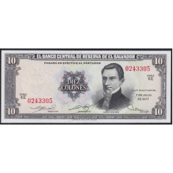 Сальвадор 10 колон 07.07.1977 года, Реверс 13.12.1977 года (EL SALVADOR  10 Colones 1977) P127: UNC