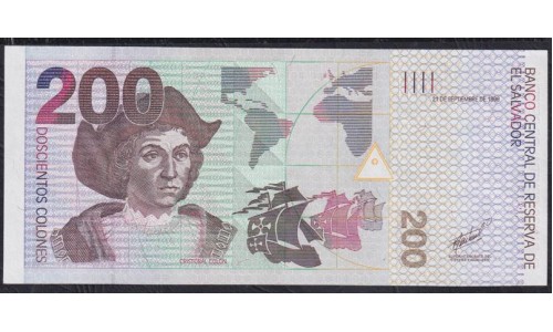 Сальвадор 200 колон 1998 года (EL SALVADOR  200 Colones 1998) P 152b: UNC
