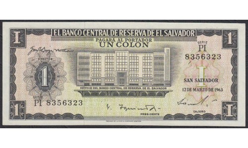 Сальвадор 1 колон 1963 года (EL SALVADOR  1 Colon 1963) P 100: UNC-/UNC