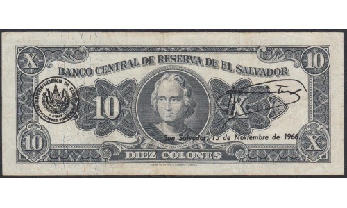 Сальвадор 10 колон 1964 года (EL SALVADOR  10 Colones 1964) P 103: VF/XF