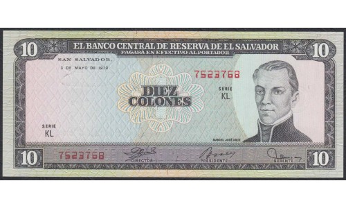 Сальвадор 10 колон 1979 г. (EL SALVADOR  10 Colones 1979) P129b: UNC