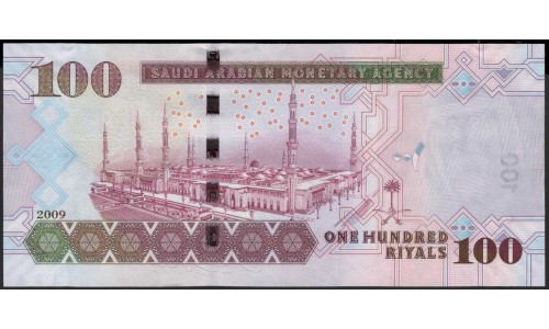 Саудовская Аравия 100 риалов 2009 год (Saudi Arabia 100 riyals 2009 year) P 35b : Unc