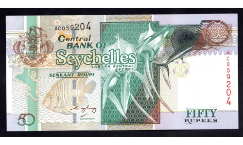 Сейшельские Острова 50 рупий ND (2004 г.) (Seychelles  50 rupees ND (2004)) P 39А: UNC 