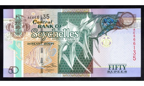 Сейшельские Острова 50 рупий 2011 г. (Seychelles  50 rupees 2011) P 43: UNC 