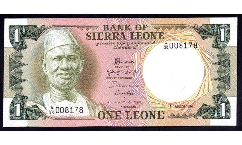 Сьерра - Леоне 1 леоне 1984 г. (SIERRA LEONE 1 leone 1984) P 5е: UNC