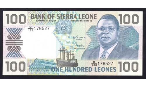 Сьерра - Леоне 100 леоне 1990 г. (SIERRA LEONE 100 leones 1990) P 18с: UNC