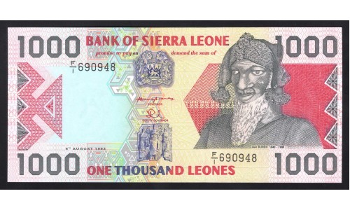 Сьерра - Леоне 1000 леоне 1993 г. (SIERRA LEONE 1000 leones 1993) P 20а: UNC
