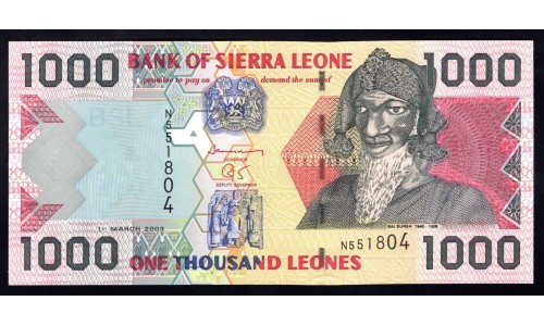Сьерра - Леоне 1000 леоне 2003 г. (SIERRA LEONE 1000 leones 2003) P 24b: UNC