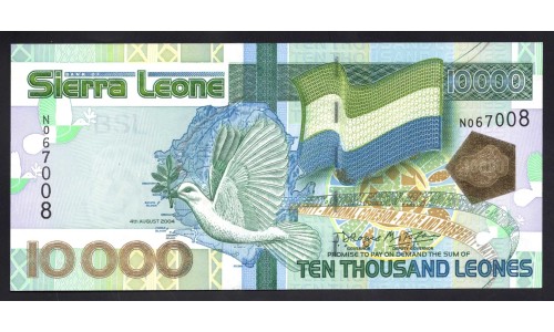 Сьерра - Леоне 10000 леоне 2004 г. (SIERRA LEONE 10000 leones 2004) P 29а: UNC