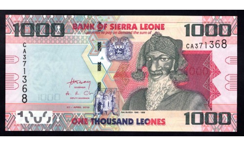 Сьерра - Леоне 1000 леоне 2010 г. (SIERRA LEONE 1000 leones 2010) P 30: UNC